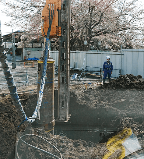 既存杭引抜工事のイメージ